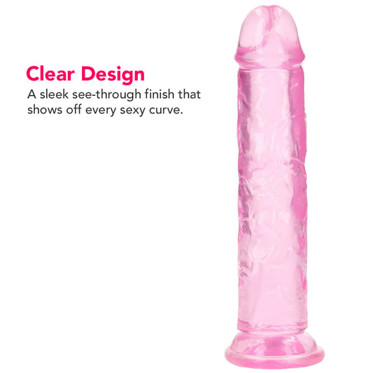 RealRock Crystal Clear Jelly 7 Inch Dildo in Pink