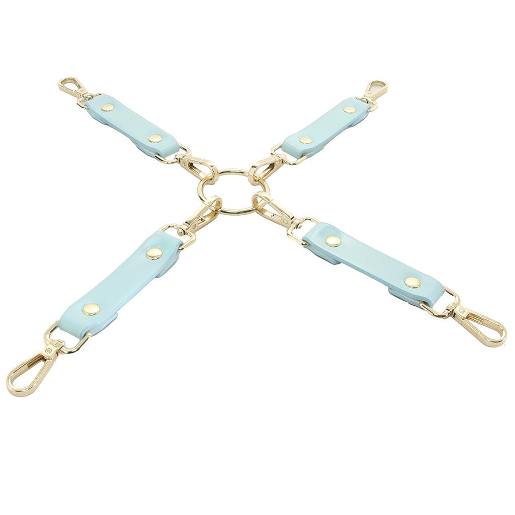 Elevate Your Play: Ouch! Paris Blue Hogtie Connectors – Luxurious Vegan Leather Restraint