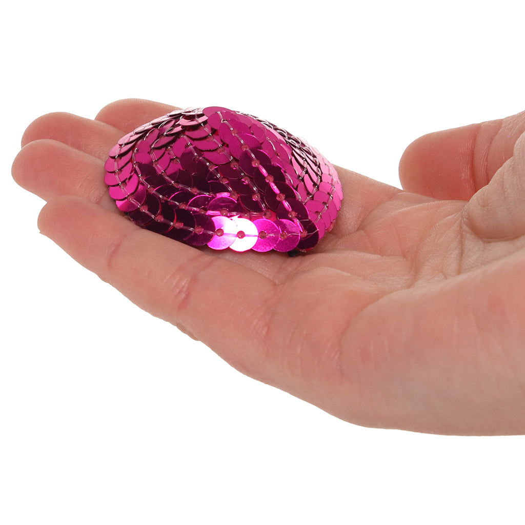 Nipple Couture: Pink Sequin Heart Nipple Covers - Dazzling & Reusable