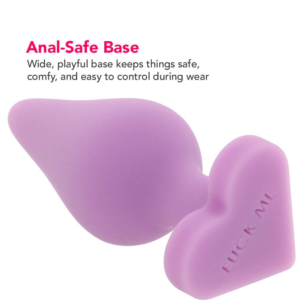Blush Candy Hearts 'F**k Me' Medium Butt Plug in Purple – Sweet Anal Sensation