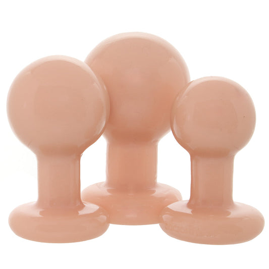 The Classic Round 3 Piece Butt Plug Set in Cream