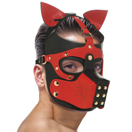Master Series Luxe Vegan Leather Hound Hood with Detachable Muzzle