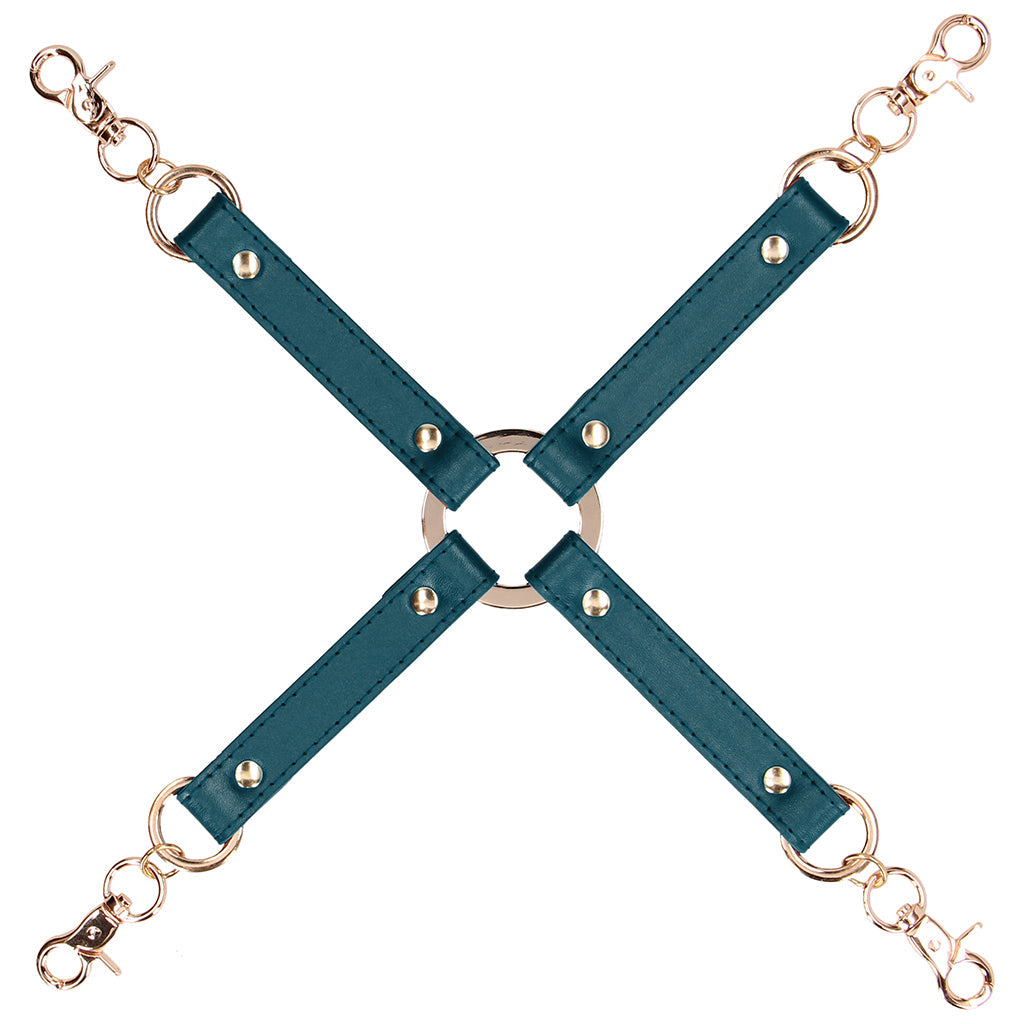 Ouch! Halo Hogtie Connector in Verdant Green Vegan Leather for Exquisite Restraint