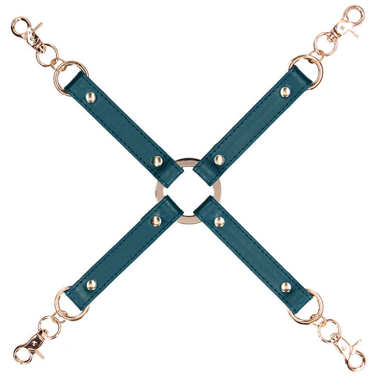 Ouch! Halo Hogtie Connector in Verdant Green Vegan Leather for Exquisite Restraint