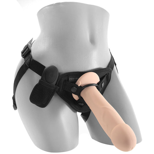 Pegasus Realistic 8 Inch Vibrating Strap-On in Light