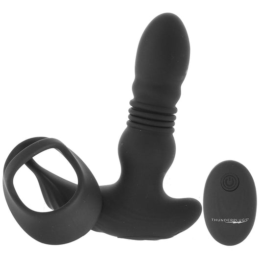 XR Brands Thunder Plugs Thrusting Remote Plug with Cock Strap - Vibrators - HoneyHugs Canada