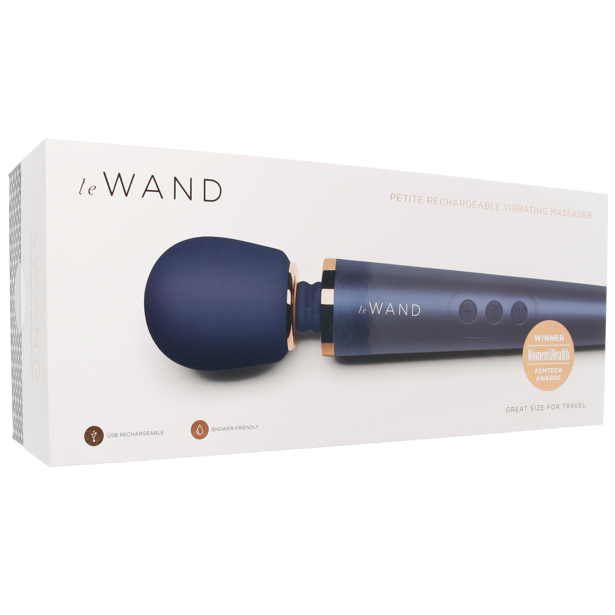 Le Wand Petite Vibrating Wand Massager in Navy