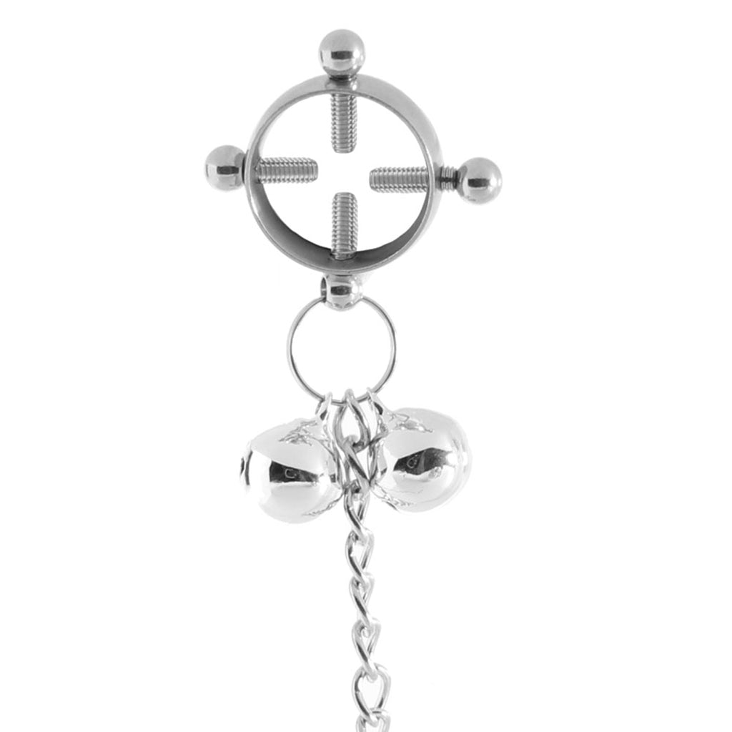 CalExotics Nipple Grips: 4-Point Press with Bells for Exquisite Nipple Play & Temperature Sensations