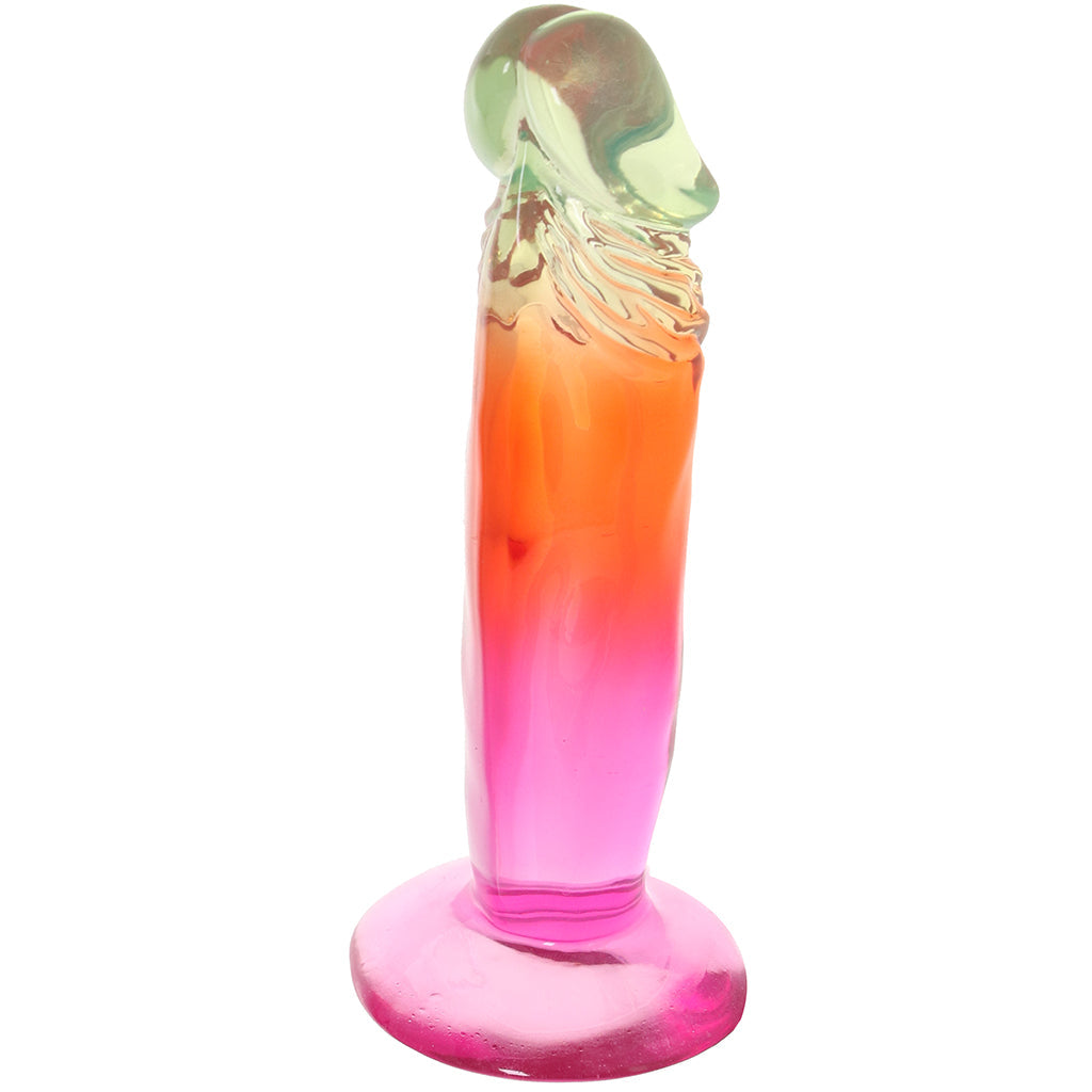 Crystal Jellies 6.5 Inch Classic Dildo in Rainbow