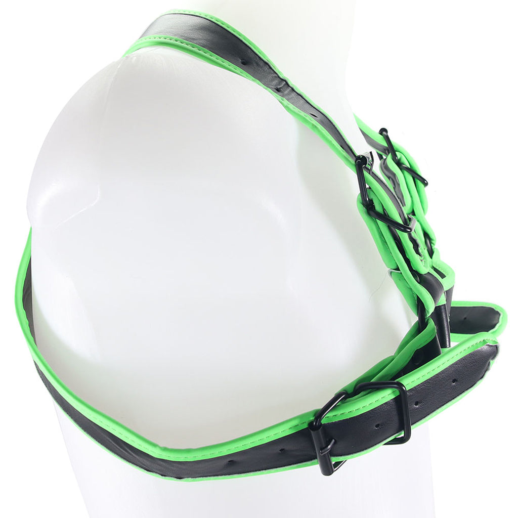 Ouch! Unleash the Night: Glow-in-the-Dark Buckle Bulldog Harness XL