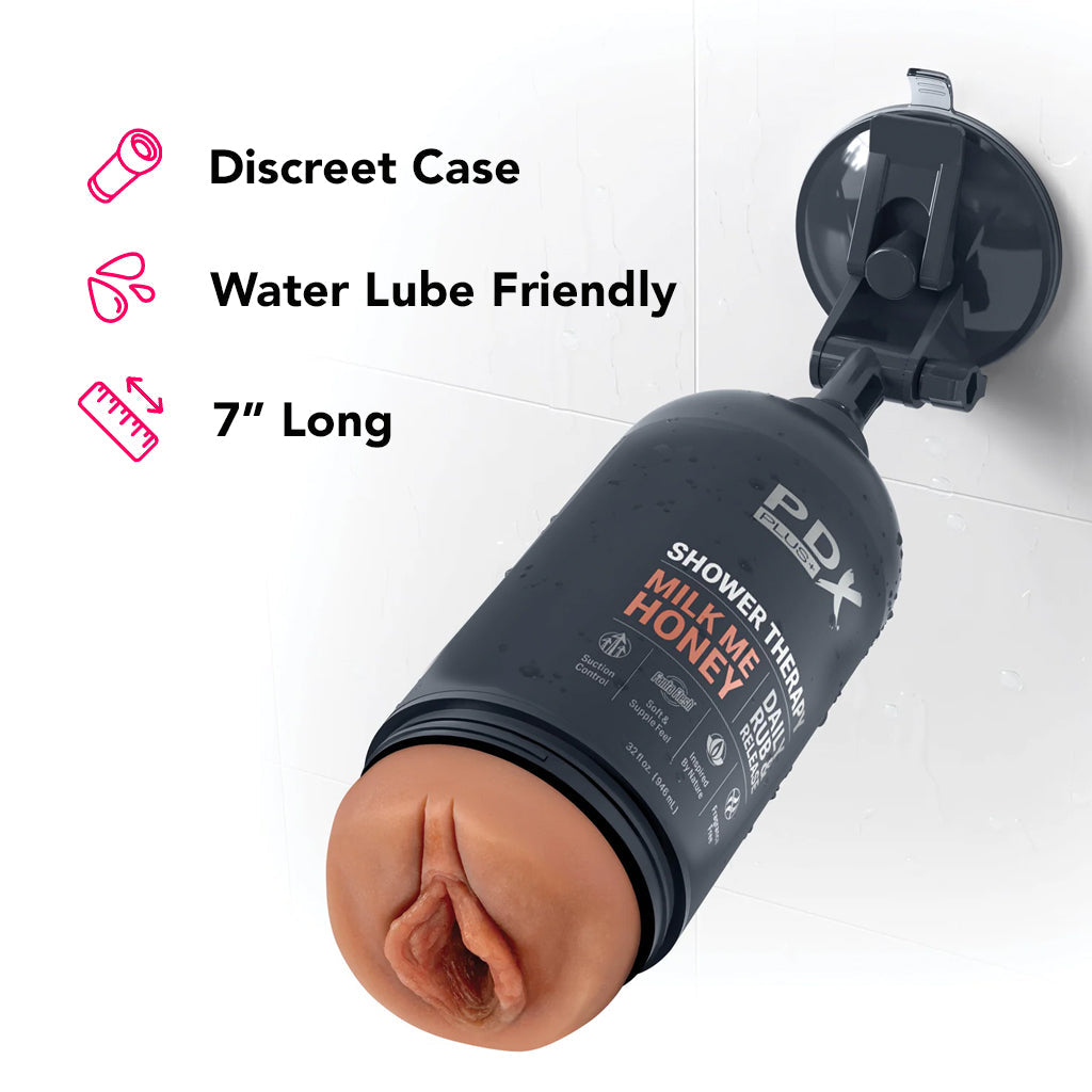 Pipedream Extreme Toyz PDX Shower Therapy Milk Me Honey Stroker in Light - Male Masturbators - HoneyHugs Canada (View 5)