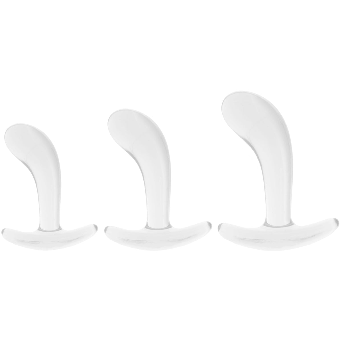 Crystal Jellies Curved Anal Trainer Set in Clear
