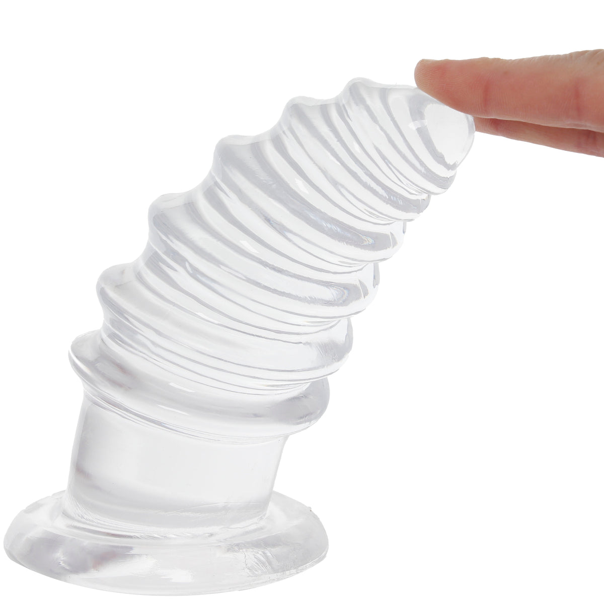 Crystal Jellies 7 Inch Anal Twist Butt Plug in Clear