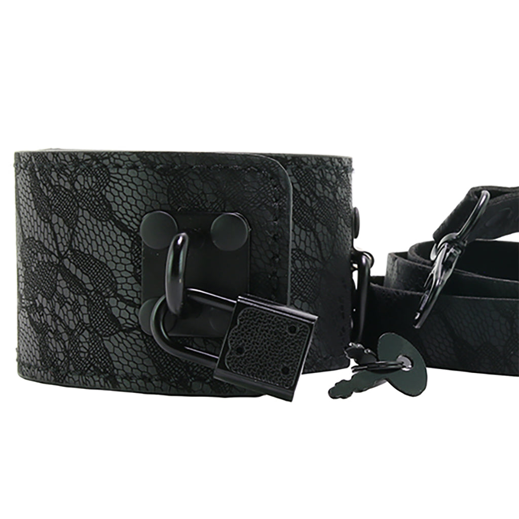Sincerely Locking Lace Leash and Collar in Black