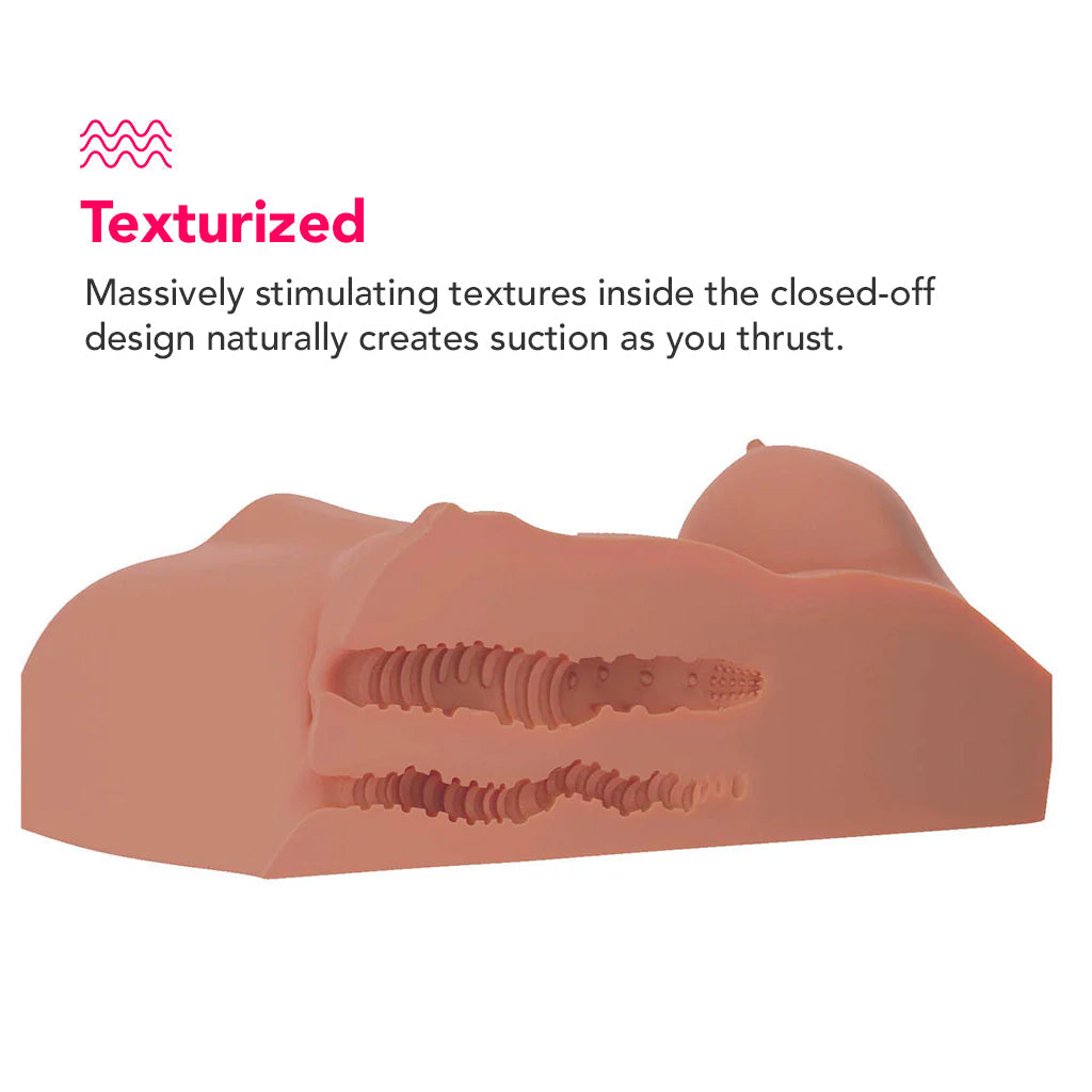 Pipedream Extreme Toyz PDX Plus Perfect DD's Masturbator in Tan - Male Masturbators - HoneyHugs Canada (View 4)