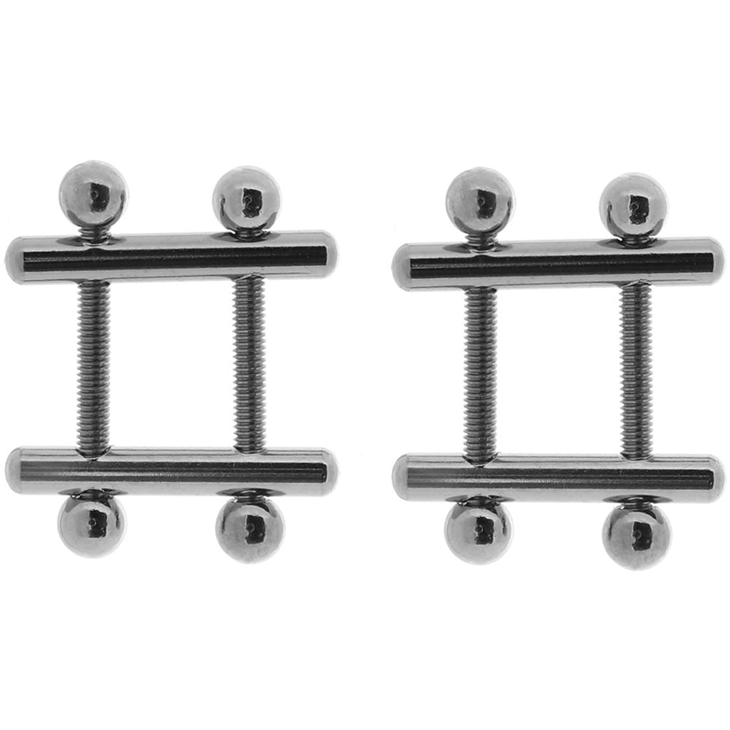 CalExotics Nipple Grips Crossbar Vices: Seductive Silver Nipple Clamps for Tailored Temperature Play
