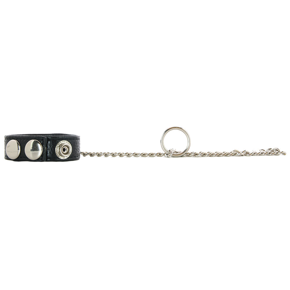 Blue Line Snap Cock Ring with Leash