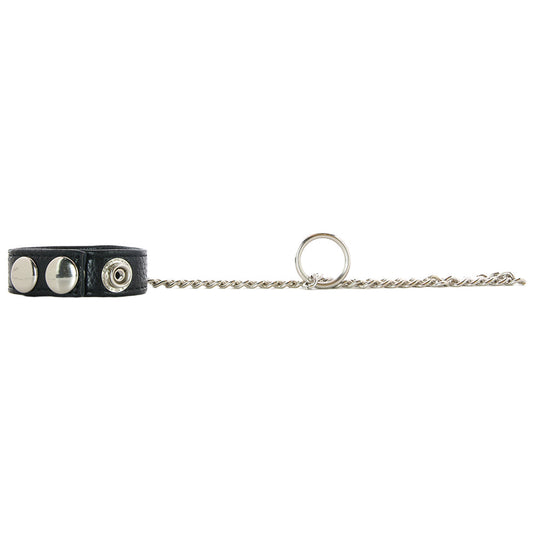 Blue Line Snap Cock Ring with Leash