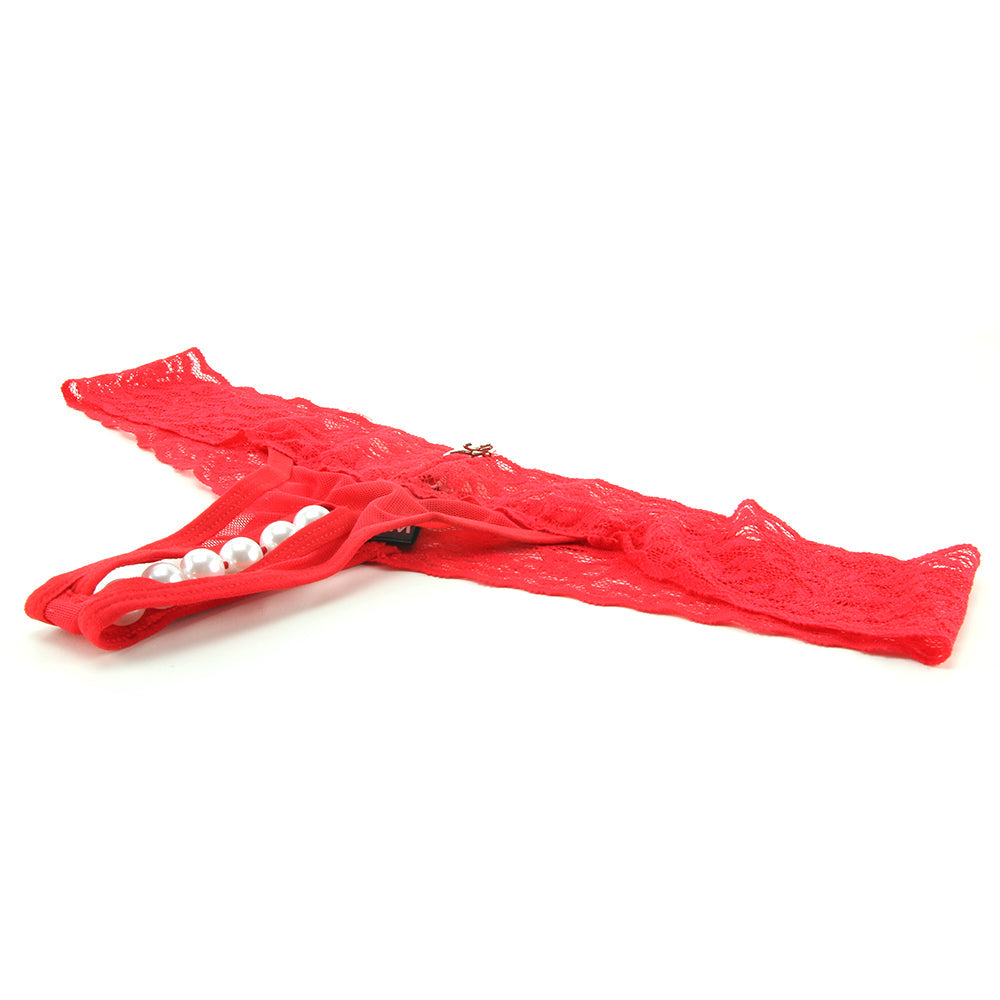Hustler Stimulating Panties with Pearl Pleasure Beads Red /L - Vibrators - HoneyHugs Canada (View 3)