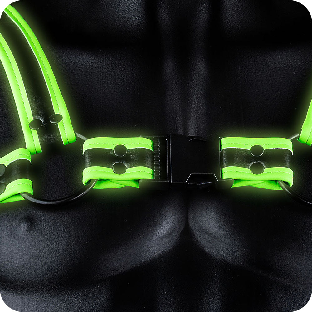 Ouch! Luminous Bulldog Buckle Harness – Glow-in-the-Dark Play & Statement Wear