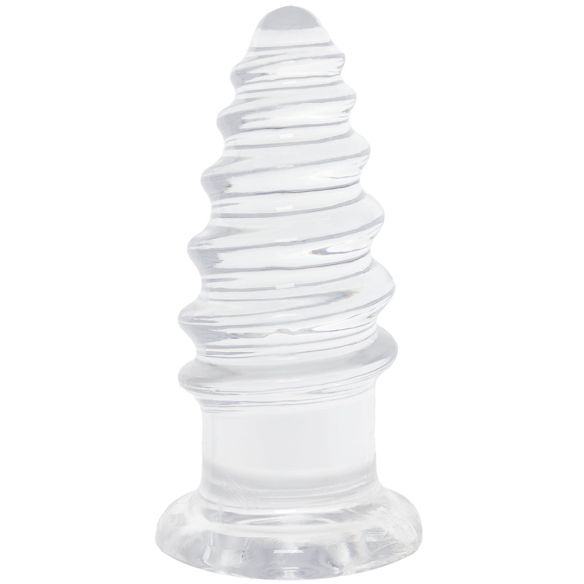 Crystal Jellies 7 Inch Anal Twist Butt Plug in Clear