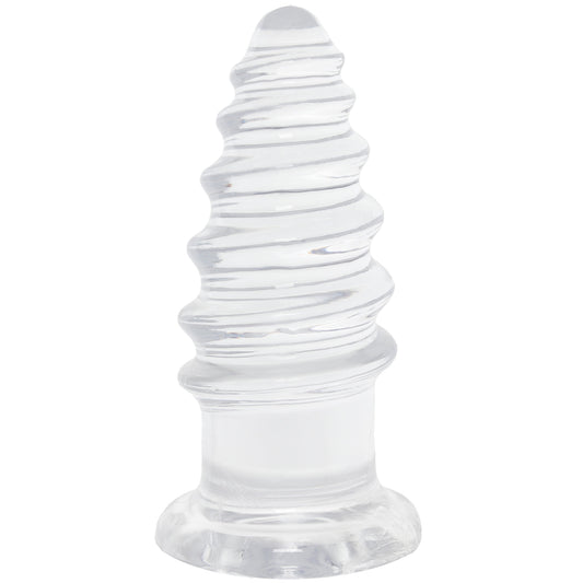 Crystal Jellies 7 Inch Anal Twist Butt Plug in Clear