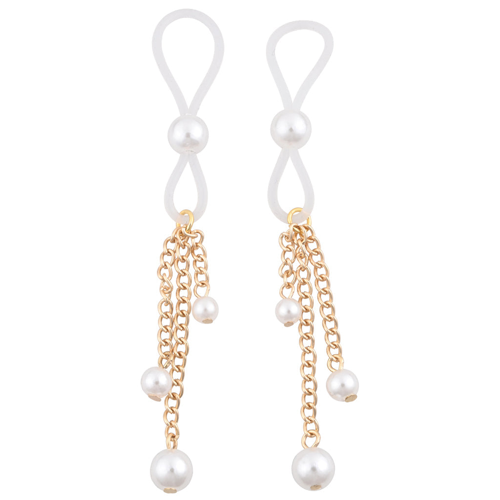 Sex & Mischief Pearl Nipple Ties: Luxurious, Adjustable & Pinch-Free Adornment