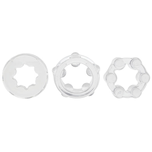 Crystal Jellies Performance Cock Ring Set in Clear