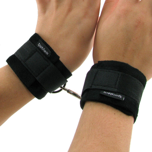 Sleek & Sensual: Sportsheets Soft Cuffs Black - Plush Velvet Wrist Restraints