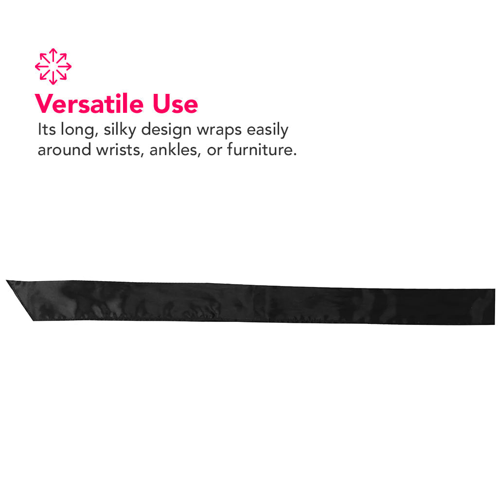 Ouch! Deluxe Black & White Satin Bondage Tie - Versatile Restraint & Seductive Accessory