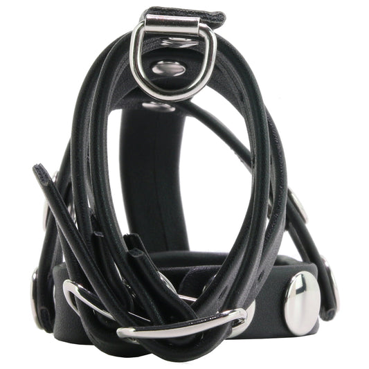 Unleash Control & Intense Pleasure: Blue Line Triple Cock & Ball Strap with Leash