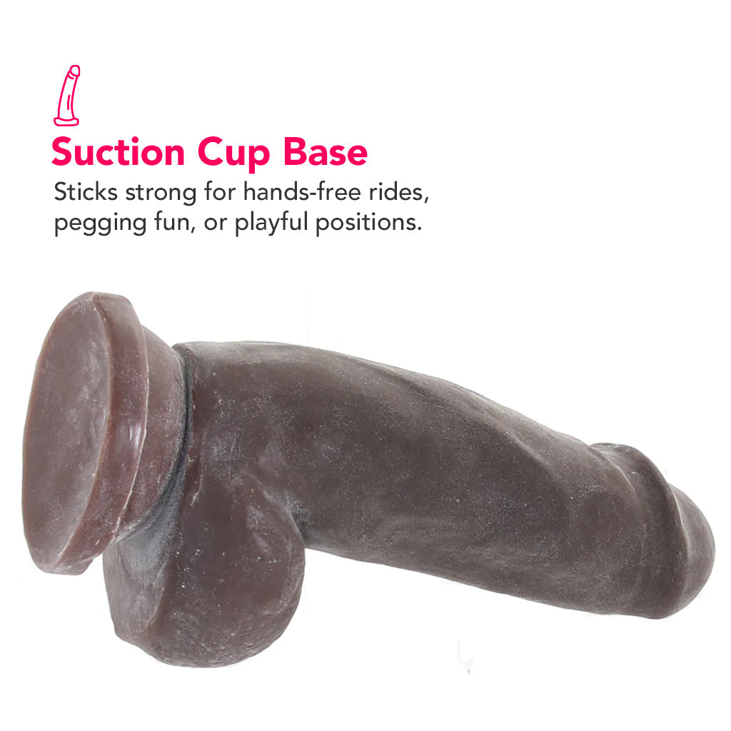Dr. Skin Plus 7 Inch Girthy Poseable Dildo in Chocolate