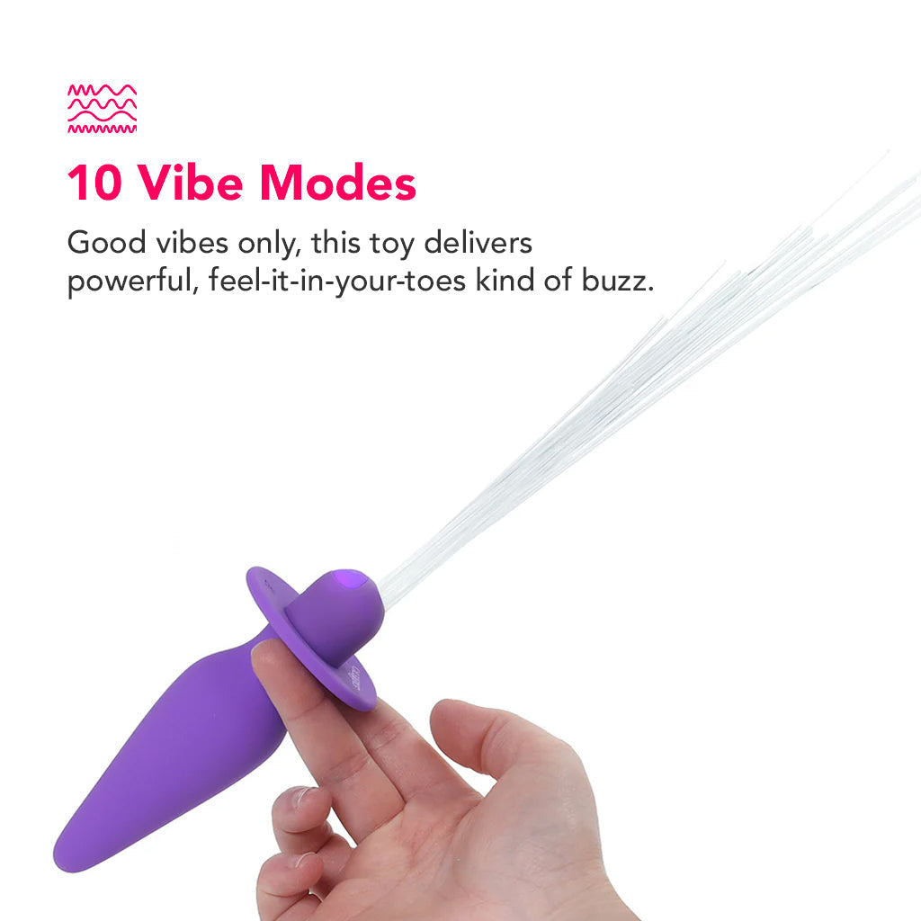 CalExotics Southern Lights Vibrating Butt Plug in Purple - Vibrators - HoneyHugs Canada (View 4)