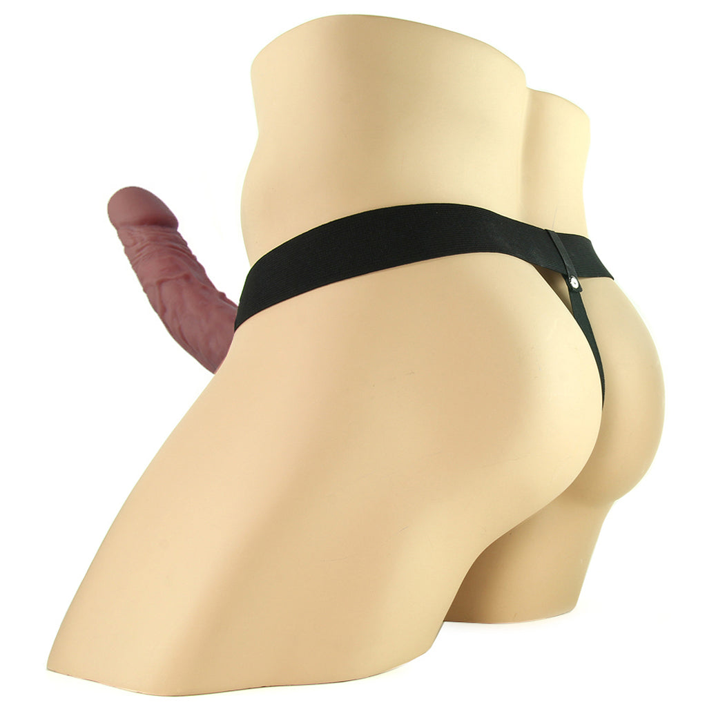 Fetish Fantasy Series Fetish Fantasy Vibrating 9 Inch Hollow Strap-On in Brown - Bondage - HoneyHugs Canada (View 4)