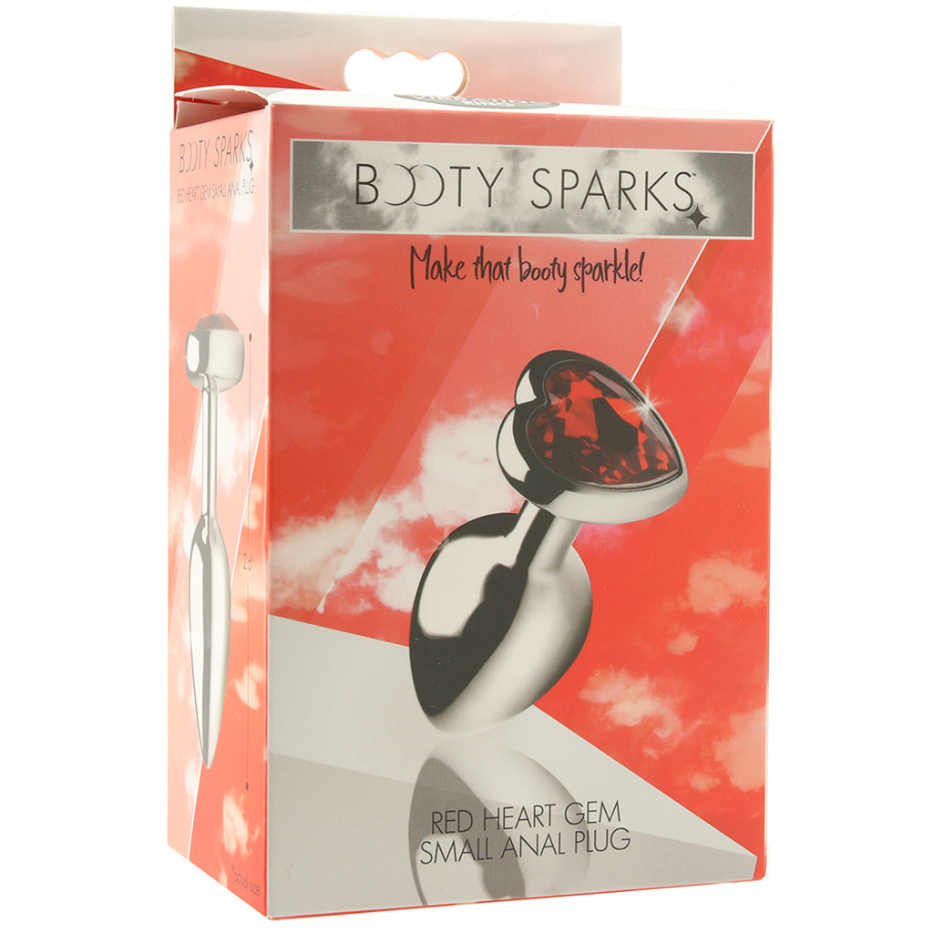 Sparkling Desire: Booty Sparks Small Red Heart Gem Aluminum Anal Plug