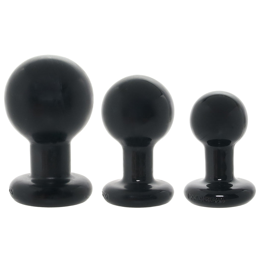 The Classic Round 3 Piece Butt Plug Set in Black