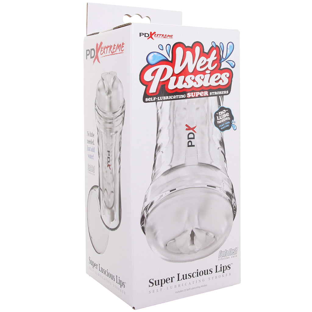 PDX Wet Pussies Super Luscious Lips Stroker in Clear
