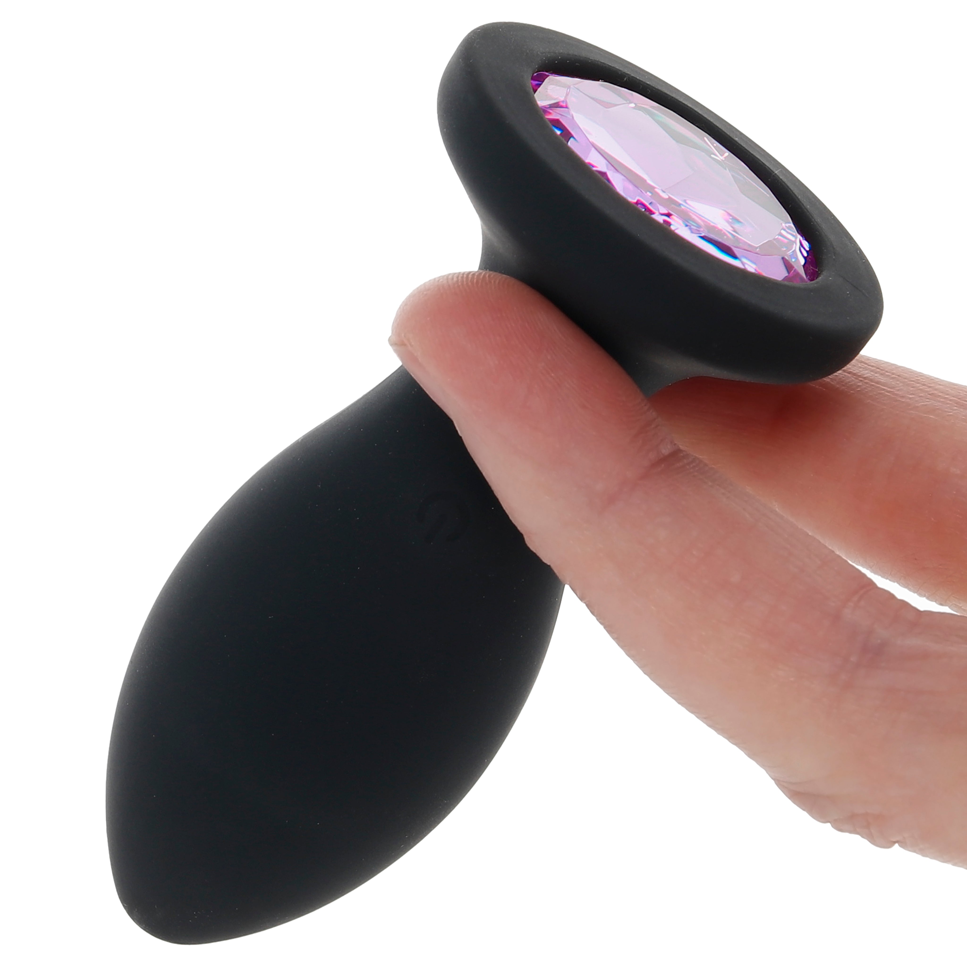 Booty Bling 3 Inch Jeweled Vibrating Butt Plug in Purple