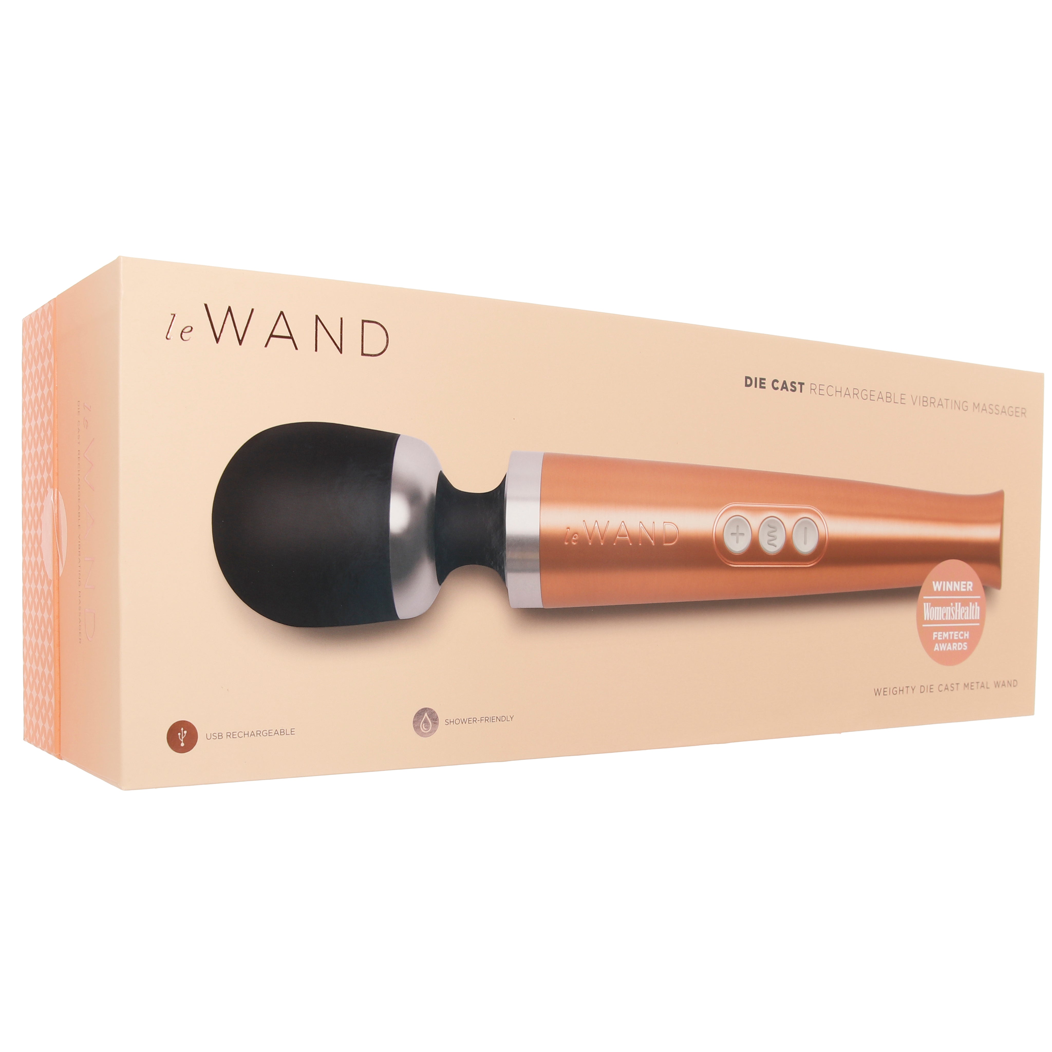 Le Wand Die Cast Vibrating Wand Massager in Rose Gold
