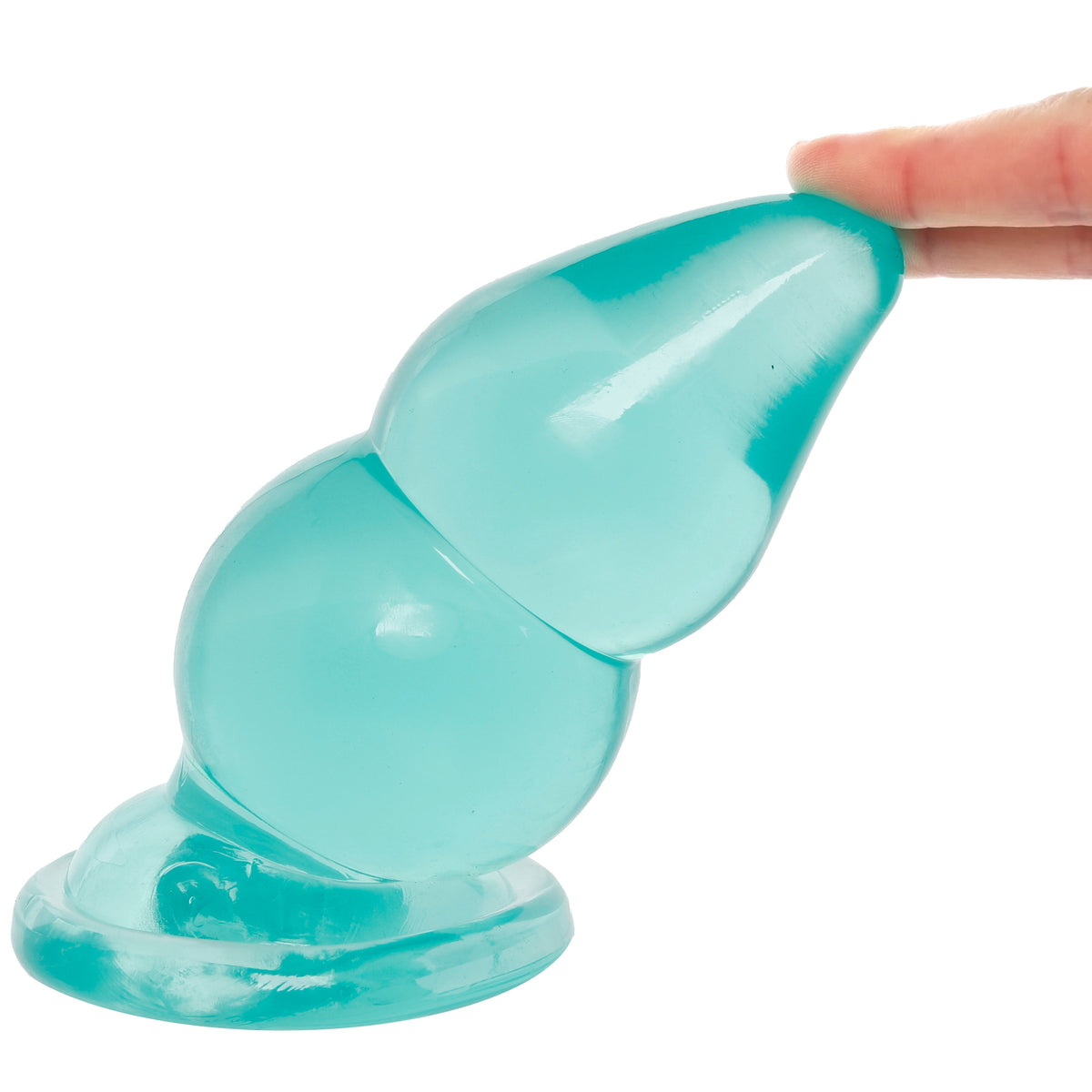 Crystal Jellies 6 Inch Double Pop Butt Plug in Teal