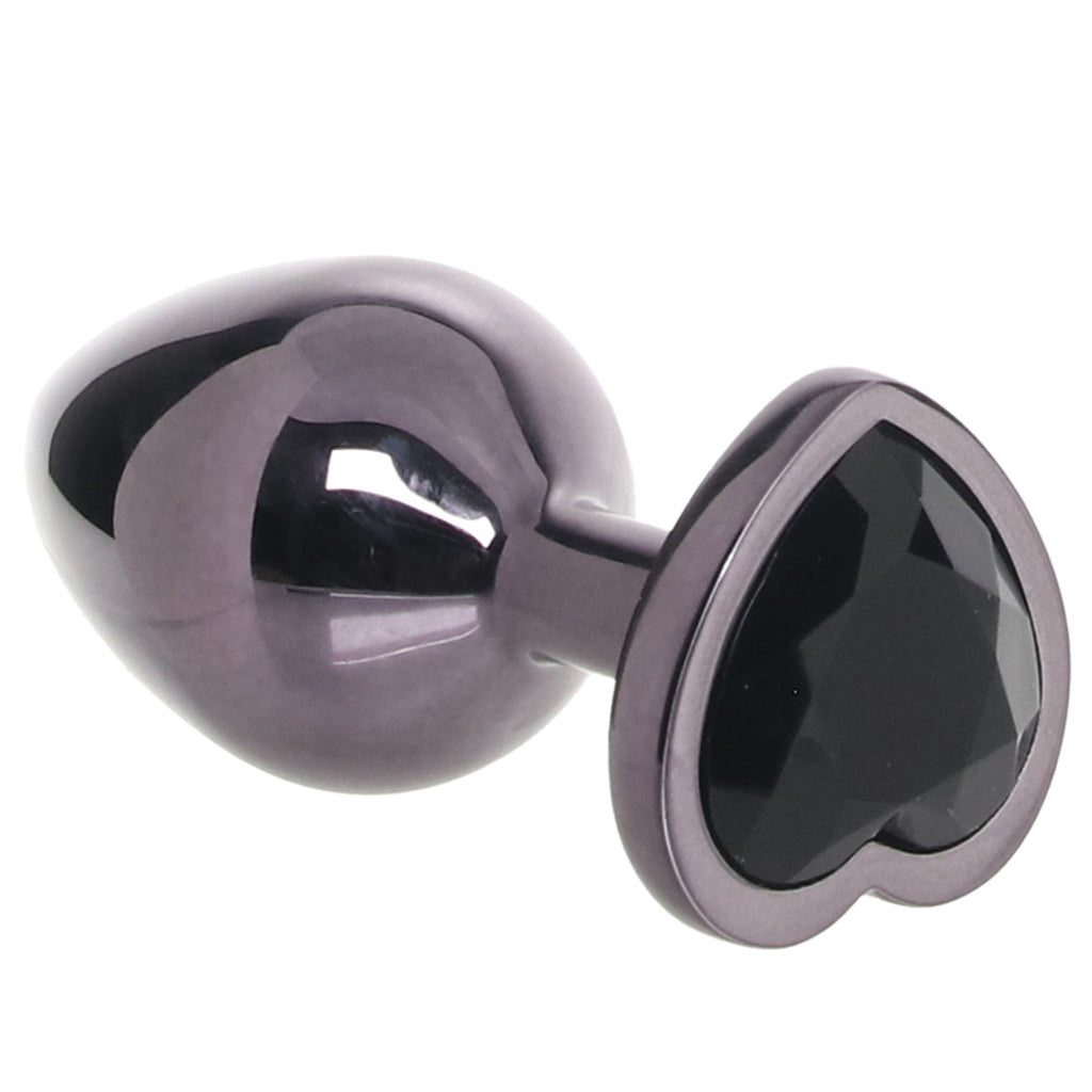 Jewel Black Diamond Heart Plug in Large