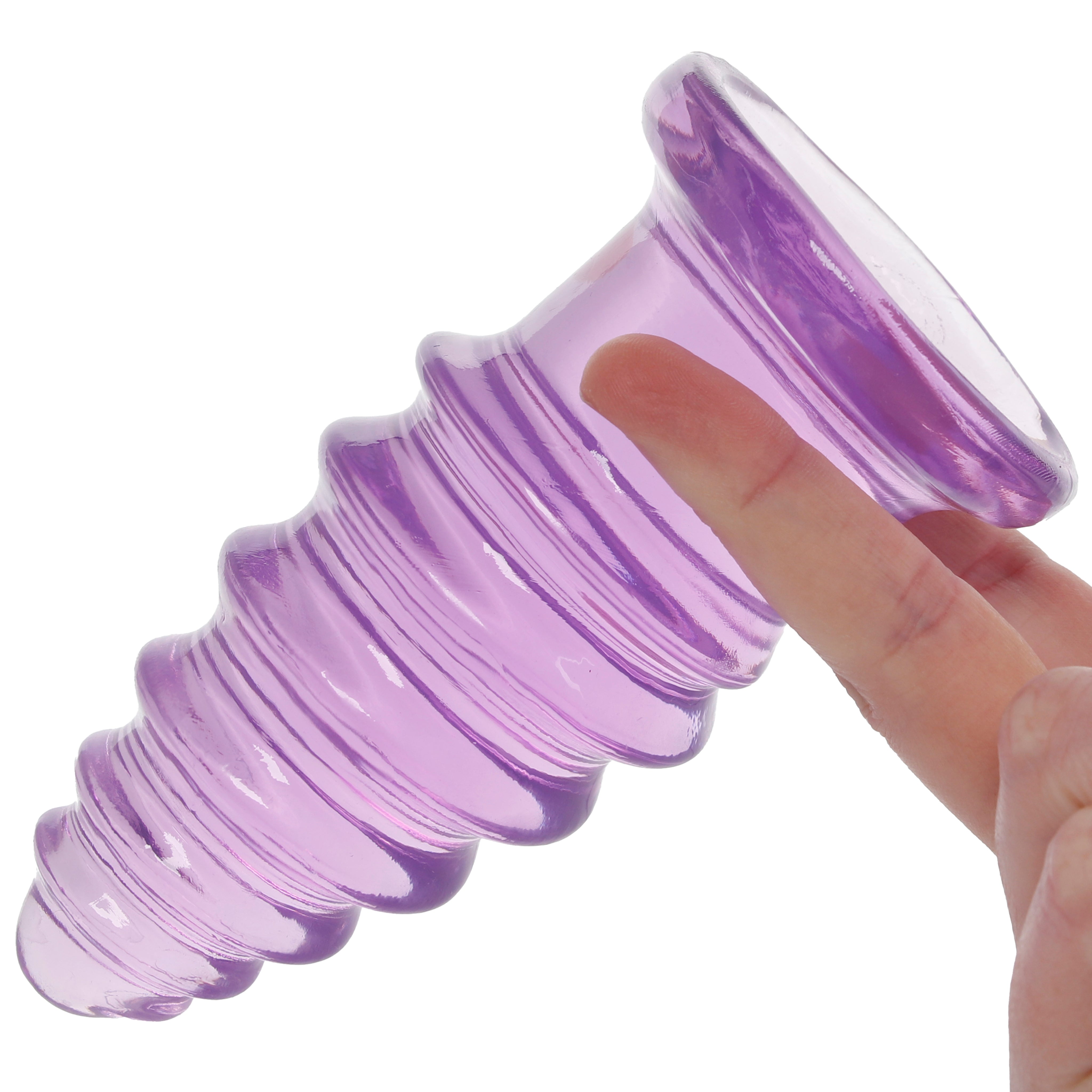 Crystal Jellies 6 Inch Anal Twist Butt Plug in Purple