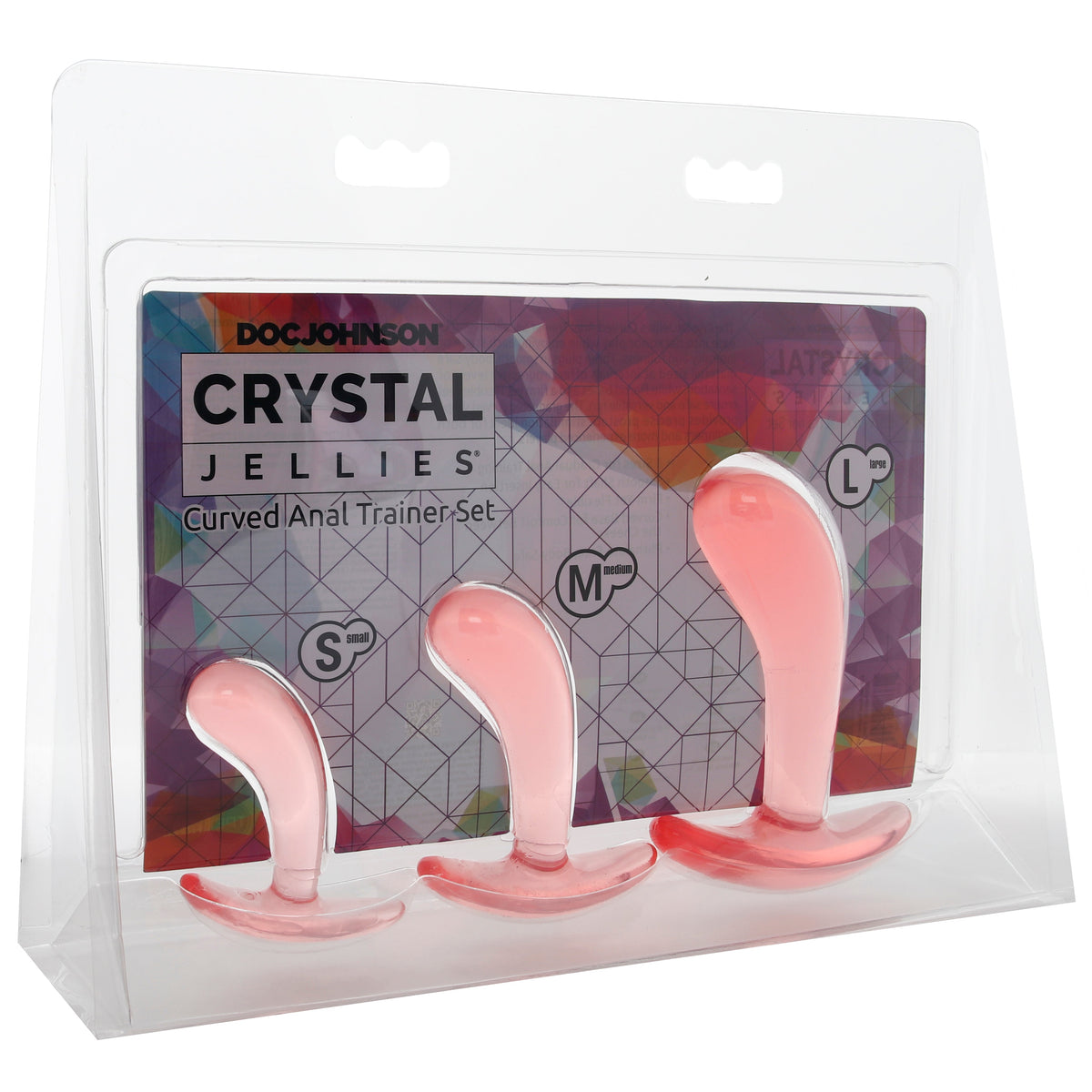 Crystal Jellies Curved Anal Trainer Set in Pink