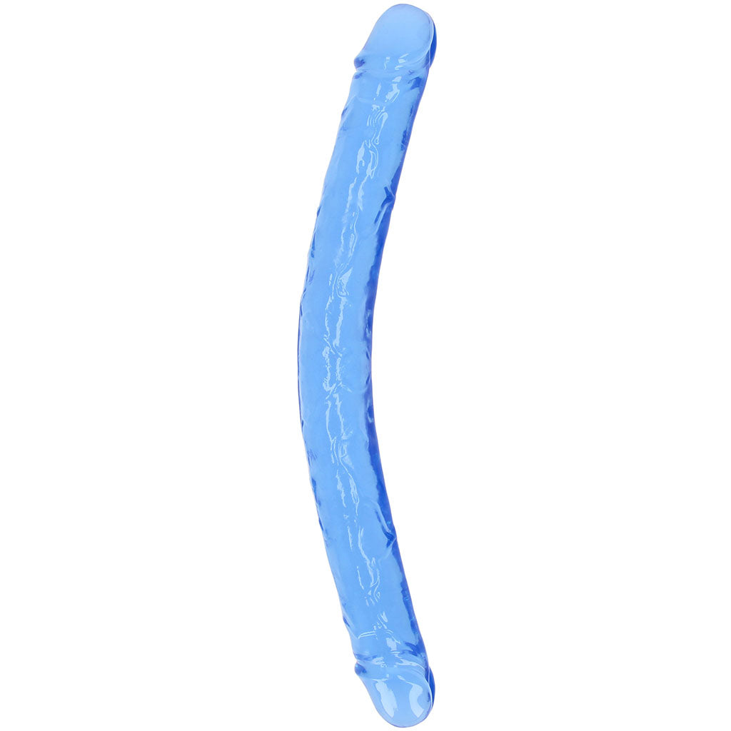 RealRock Crystal Jelly 18 Inch Double Dildo in Blue