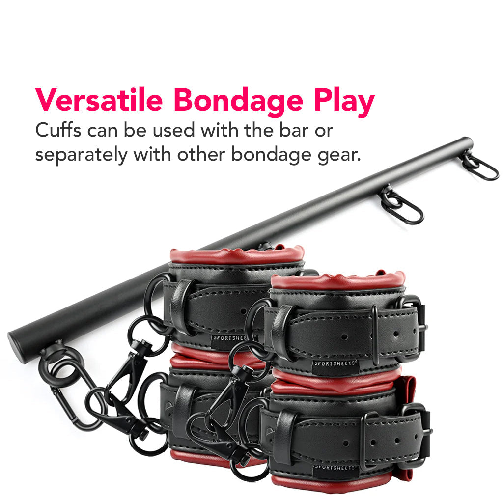 Saffron Spreader Bar & Cuffs Set: Unyielding Control, Luxurious Restraint