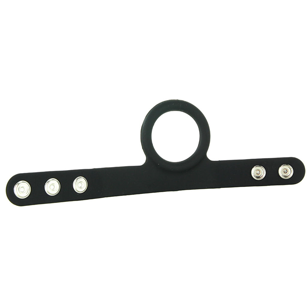 Large Tri-Snap Scrotum Support Ring in Black