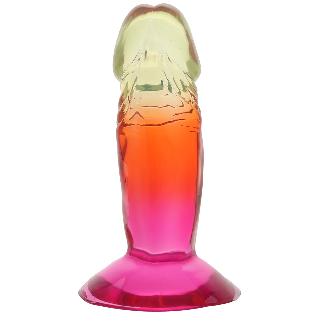 Crystal Jellies 4.5 Inch Classic Dildo in Rainbow