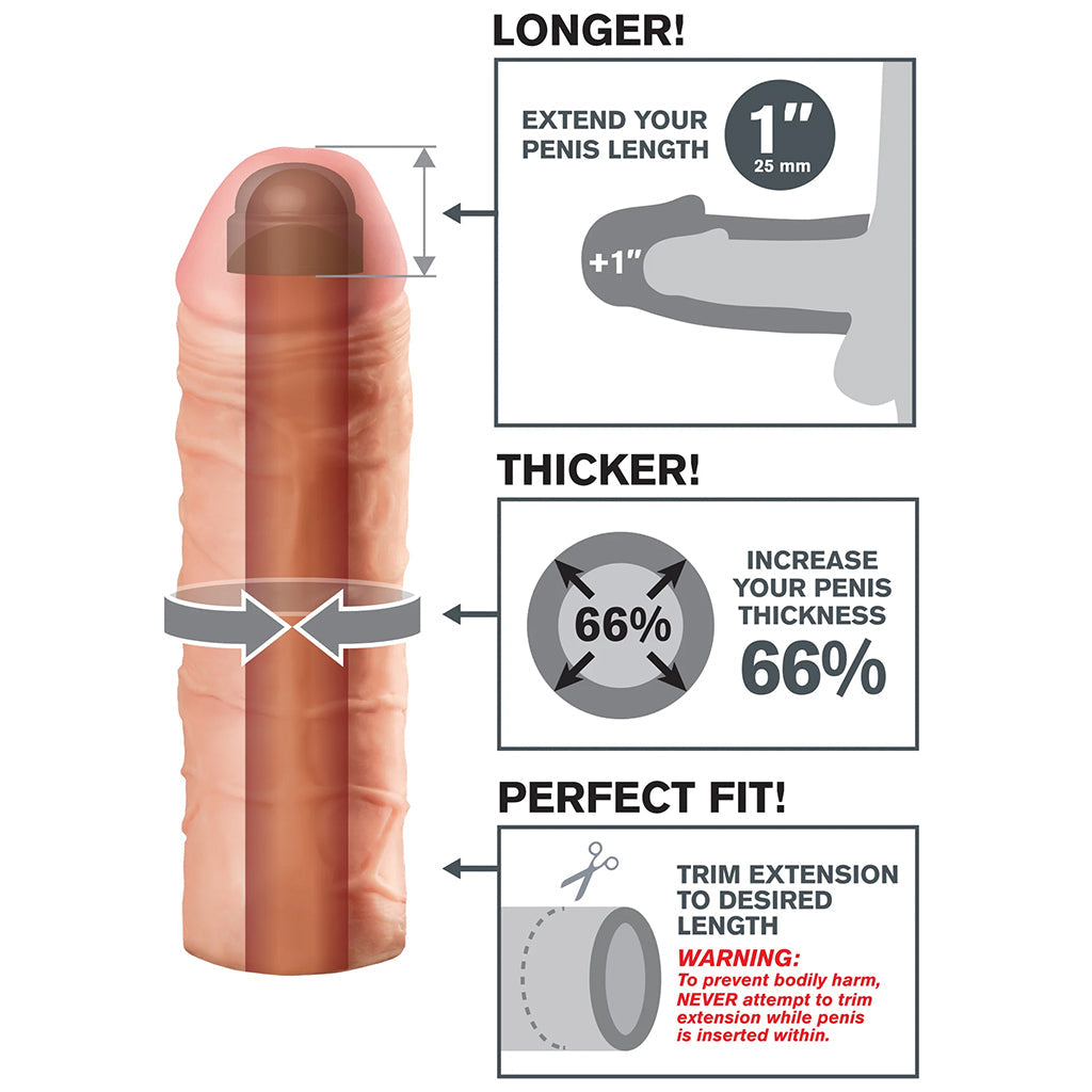 Mega 1 Inch Fanta Flesh Extension in White