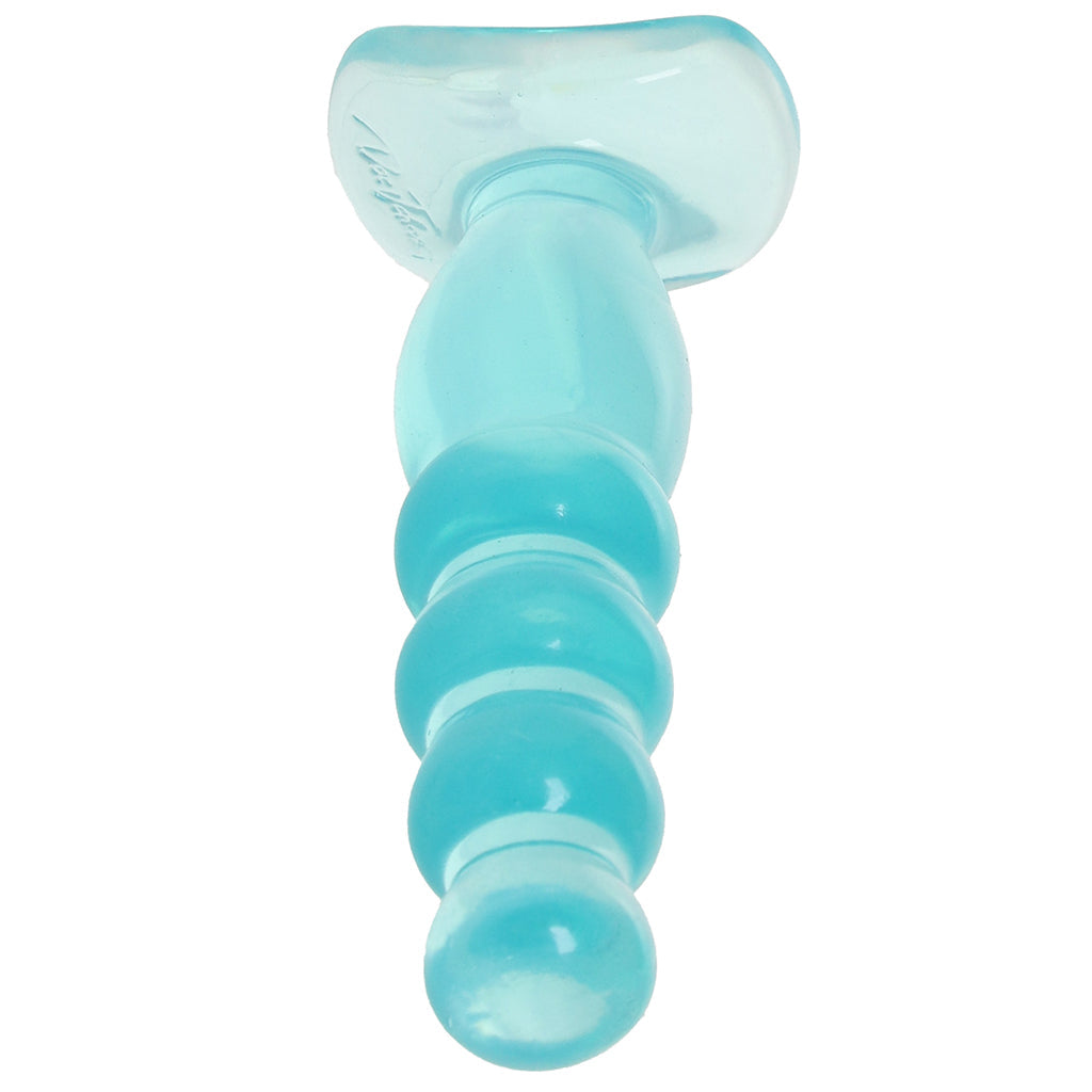 Crystal Jellies Beaded Anal Delight Dildo in Teal