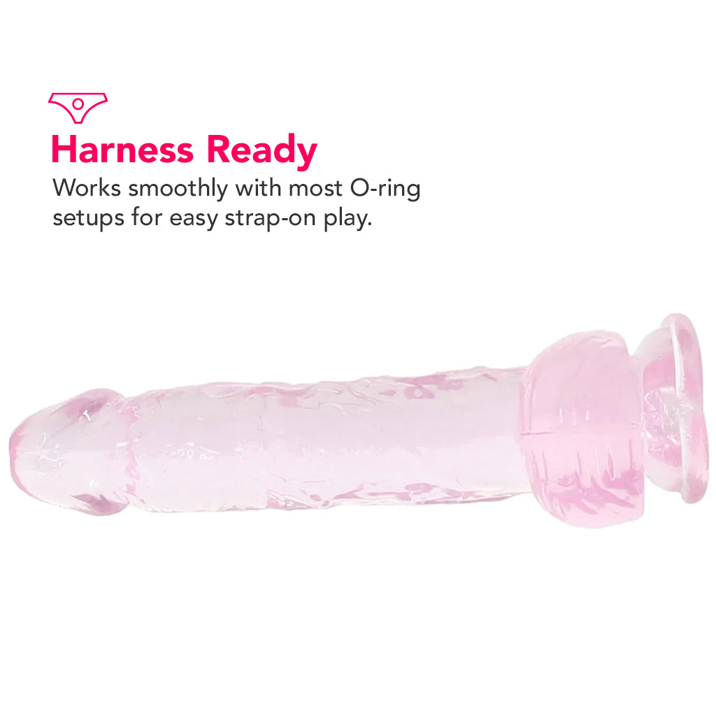 Naturally Yours 6 Inch Crystaline Dildo in Rose